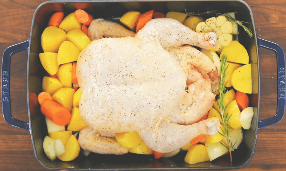 we’re using a five ½ pounds whole chicken, which is perfect size for roasting