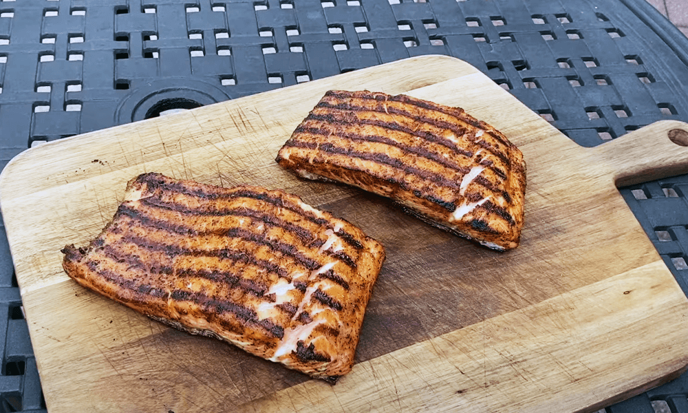 Remove the salmon from the grill